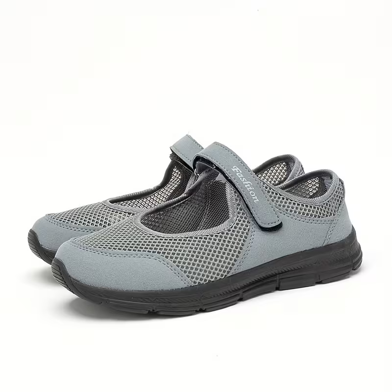 Women's Breathable Mesh Hook And Loop Walking Shoes Orthopedic Sneakers