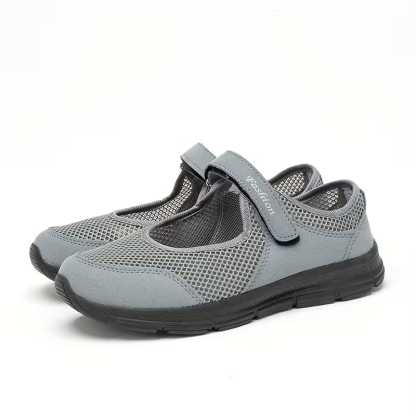 Women's Breathable Mesh Hook And Loop Walking Shoes Orthopedic Sneakers