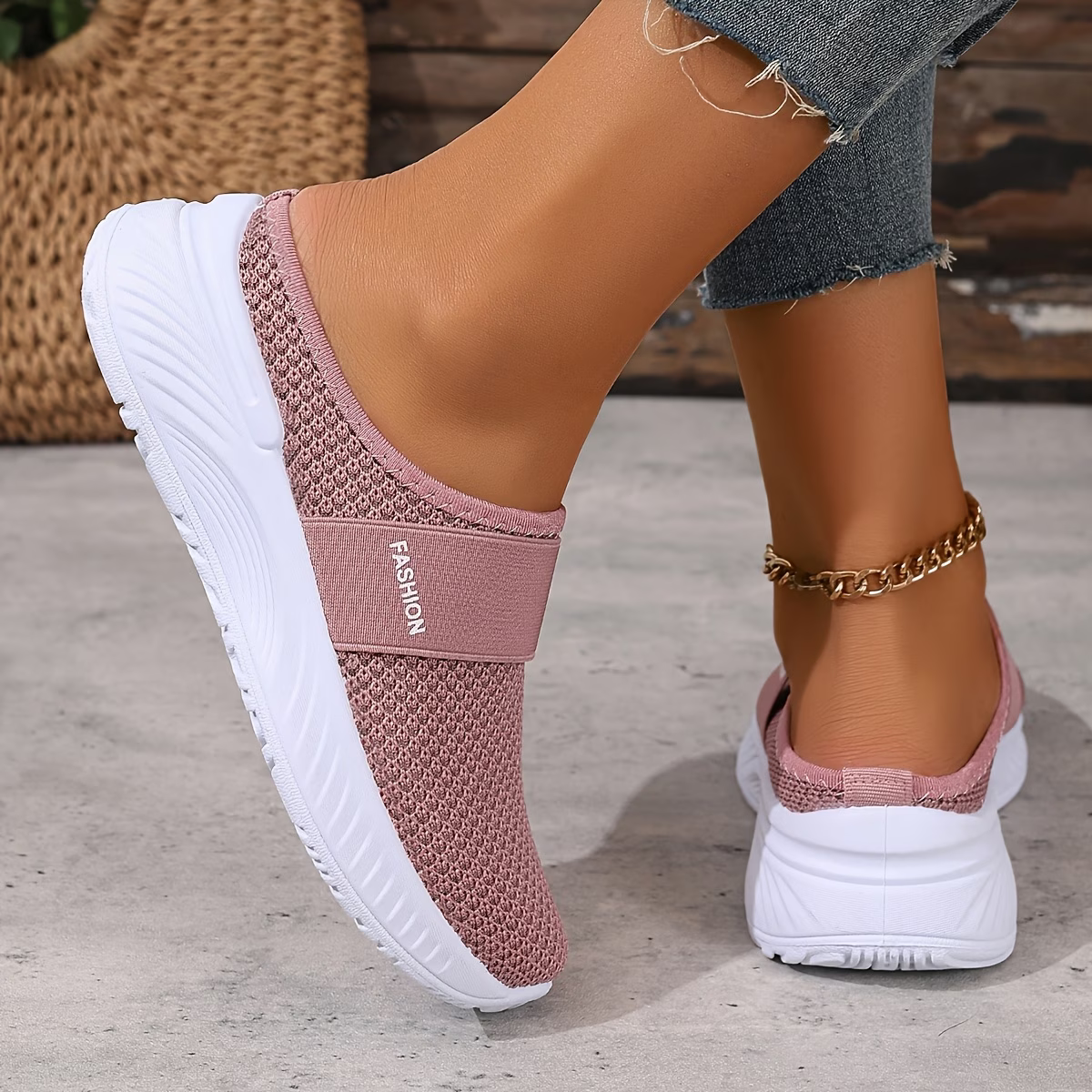 Women's Comfortable Breathable Slip-On Sneakers Sandals for Travel & Summer Outings