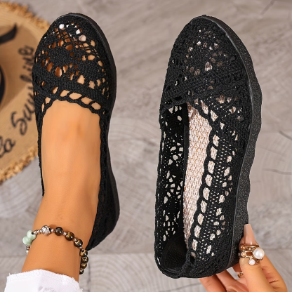 Women's Stylish Breathable Hollow Slip-On Shoes Flat Shoes
