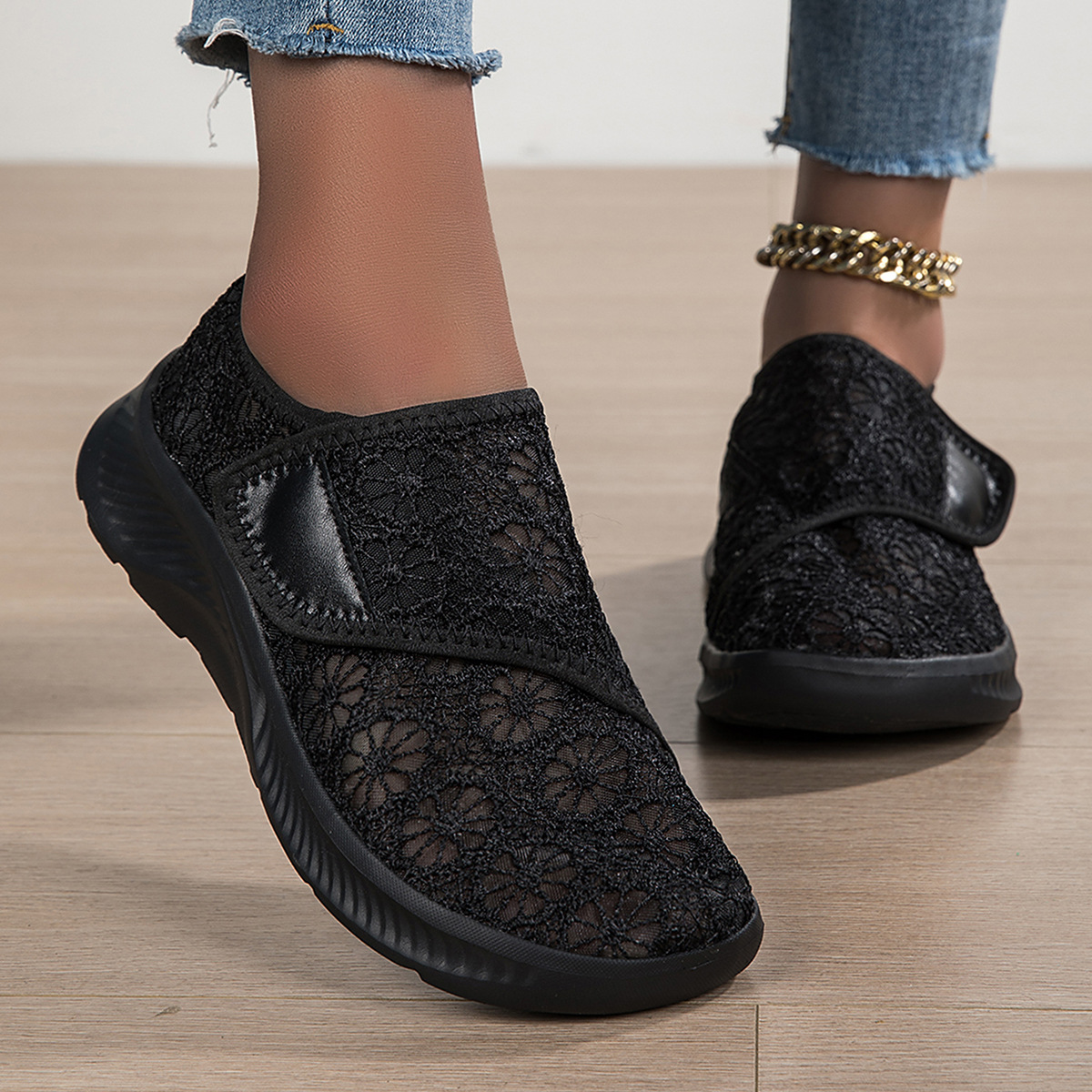 Women's Breathable, Adjustable-width Lace-up Orthotic Sneakers for Wide/Swollen Feet