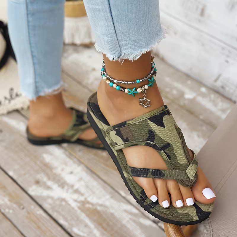 Women's Comfortable Camouflage Flip flops Beach Sandals Slippers