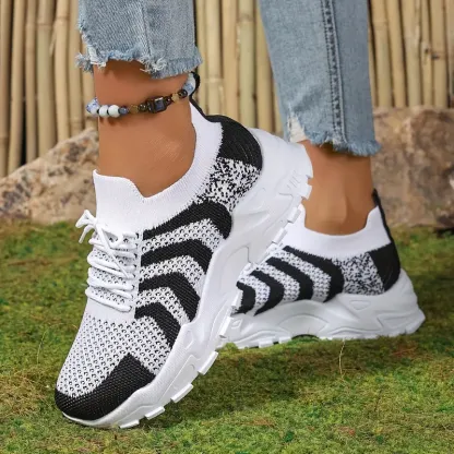 Women's Stylish Breathable Mesh Platform Sneakers Sports Shoes for Outdoor