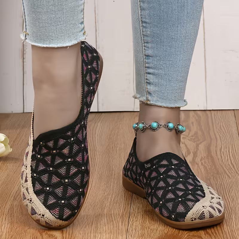 Women's Soft & Breathable Hollow Design Slip-On Shoes Lace Loafers