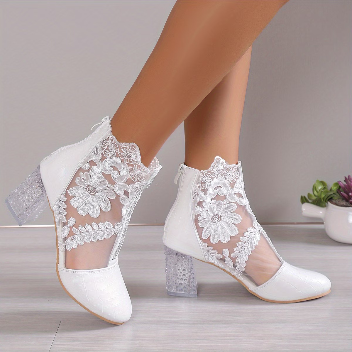 Women's Elegant Mesh Boots Classy Lady Shoes