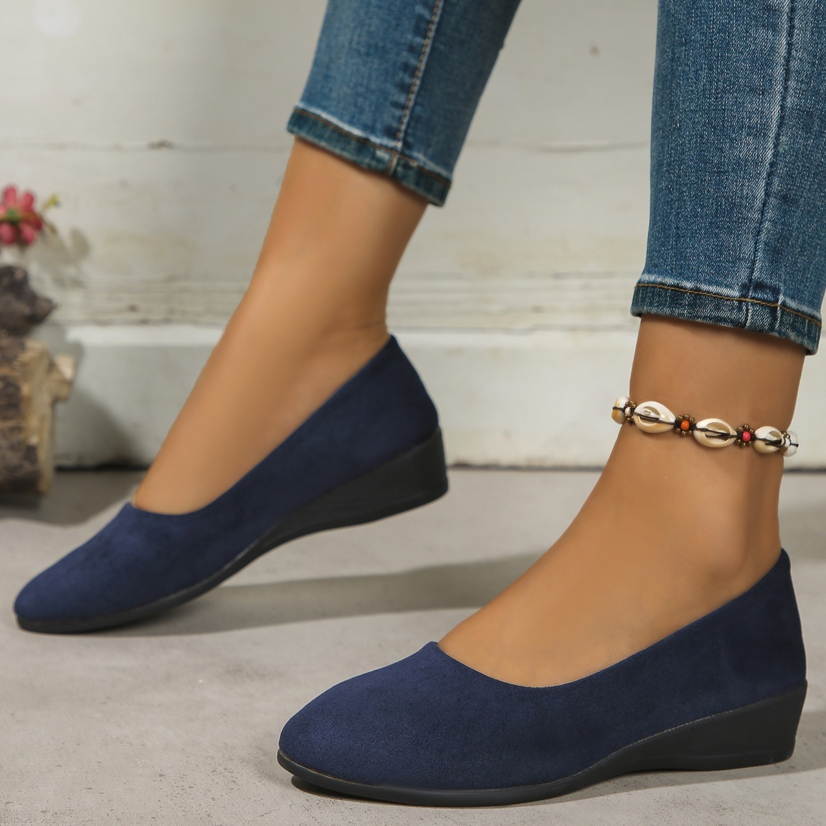 Women's Comfortable Slip‑On Wedge Shoes 
