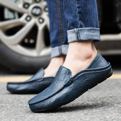 Men's Classic Soft‑Leather Slip‑On Loafers