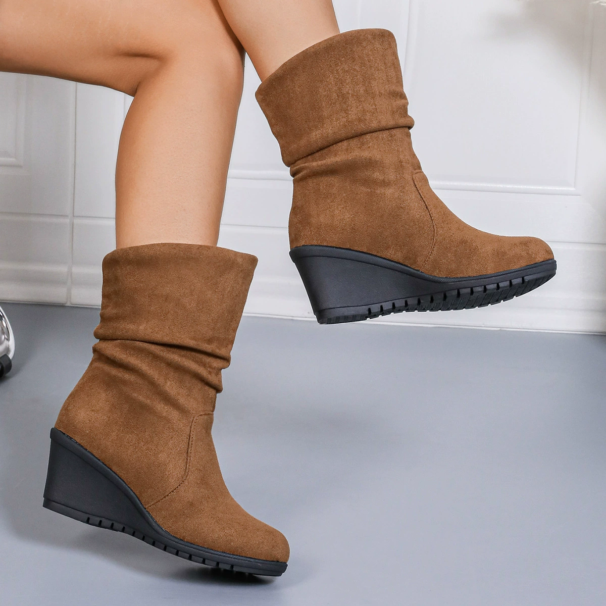 Women's Comfortable Non-Slip Wedge Ankle Boots