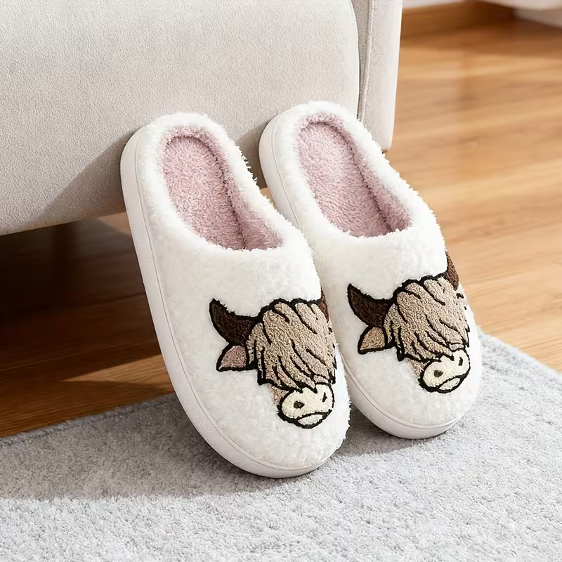 Women's Comfortable & Lightweight Highland Cow Indoor Slippers