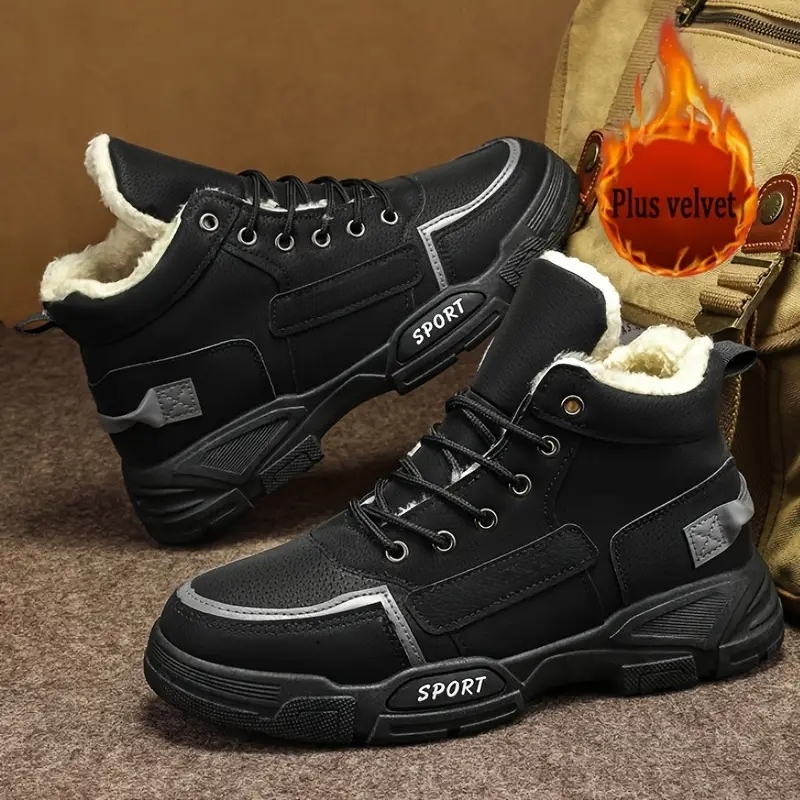 Men's Thermal Insulated Cushioned Insole & Non-Slip Winter Snow Boots for Outdoor Hiking, Casual & Daily Wear