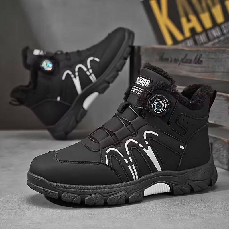 Men's Stylish Warm Lining Slip-Resistant Winter Sneakers Outdoor Walking Footwear