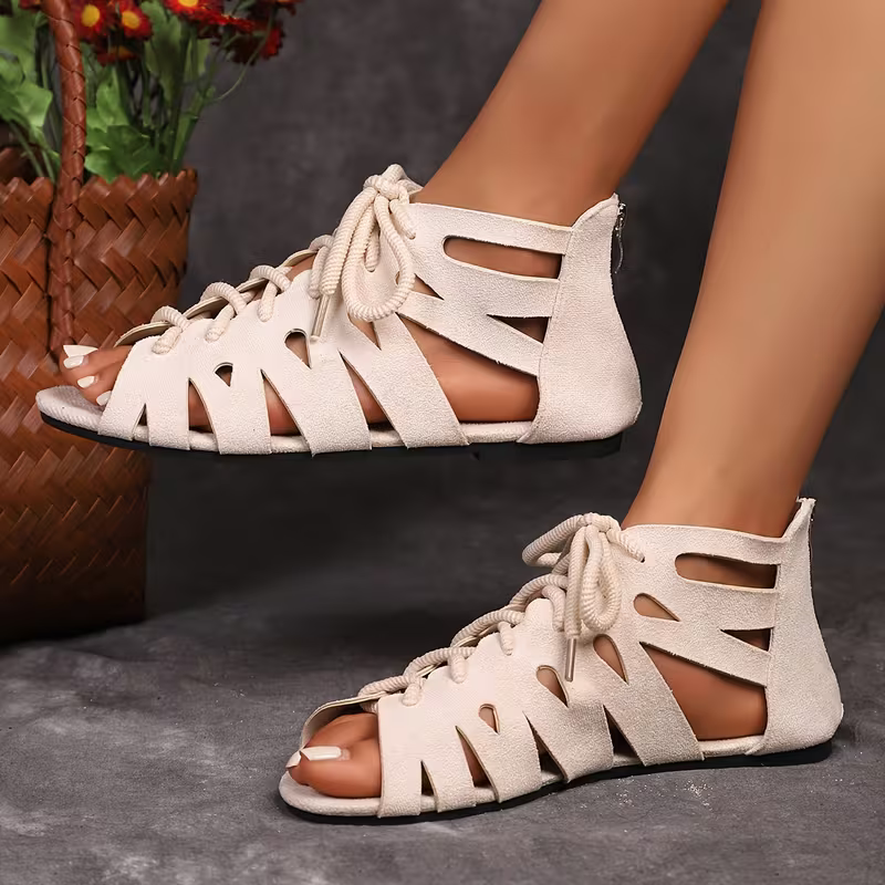 Women's Comfortable Vintage Lace-Up Roman Sandals