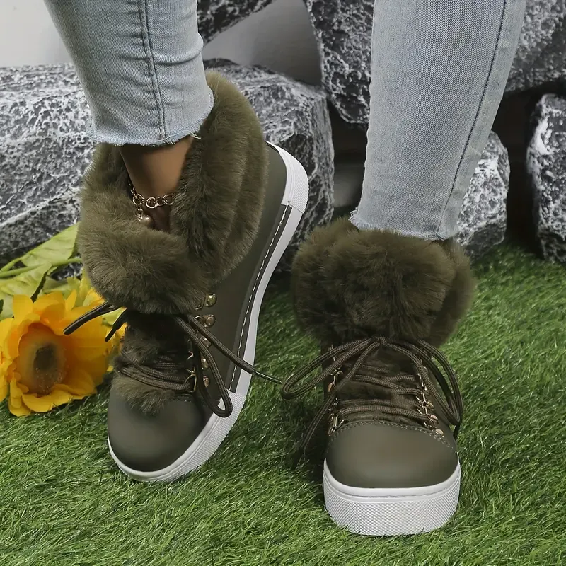 Women's Stylish Thickened Warm Wedge Shoes Ankle Boots