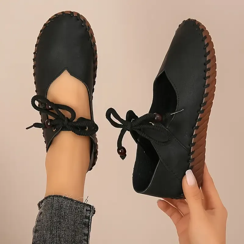  Women's Elegant Comfortable Lace-Up Versatile Shoes Nurse Work Flats