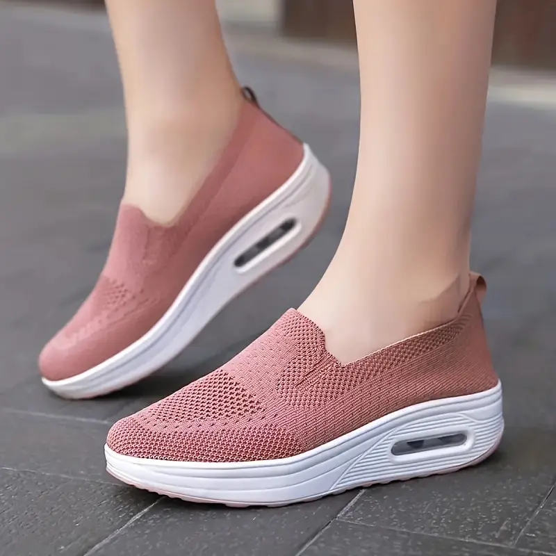 Women's Breathable Knit Slip-on Sneakers Casual Shoes