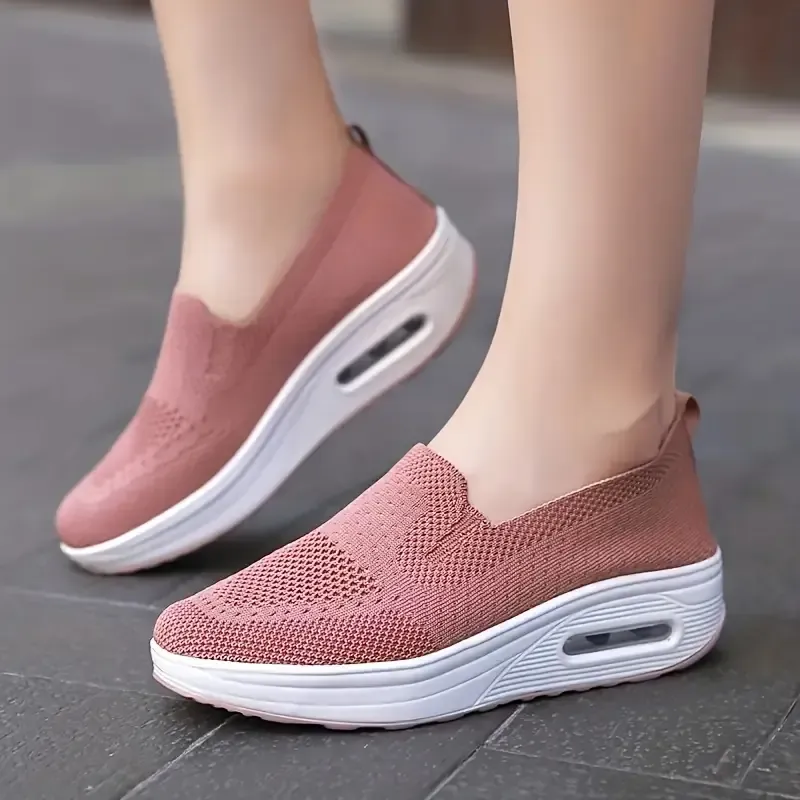 Women's Breathable Knit Slip-on Sneakers Casual Shoes