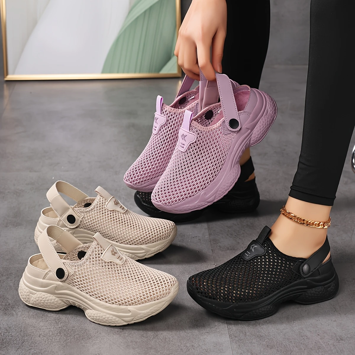 Women's Breathable Mesh Casual Slip-On Sports Sandals Sneakers