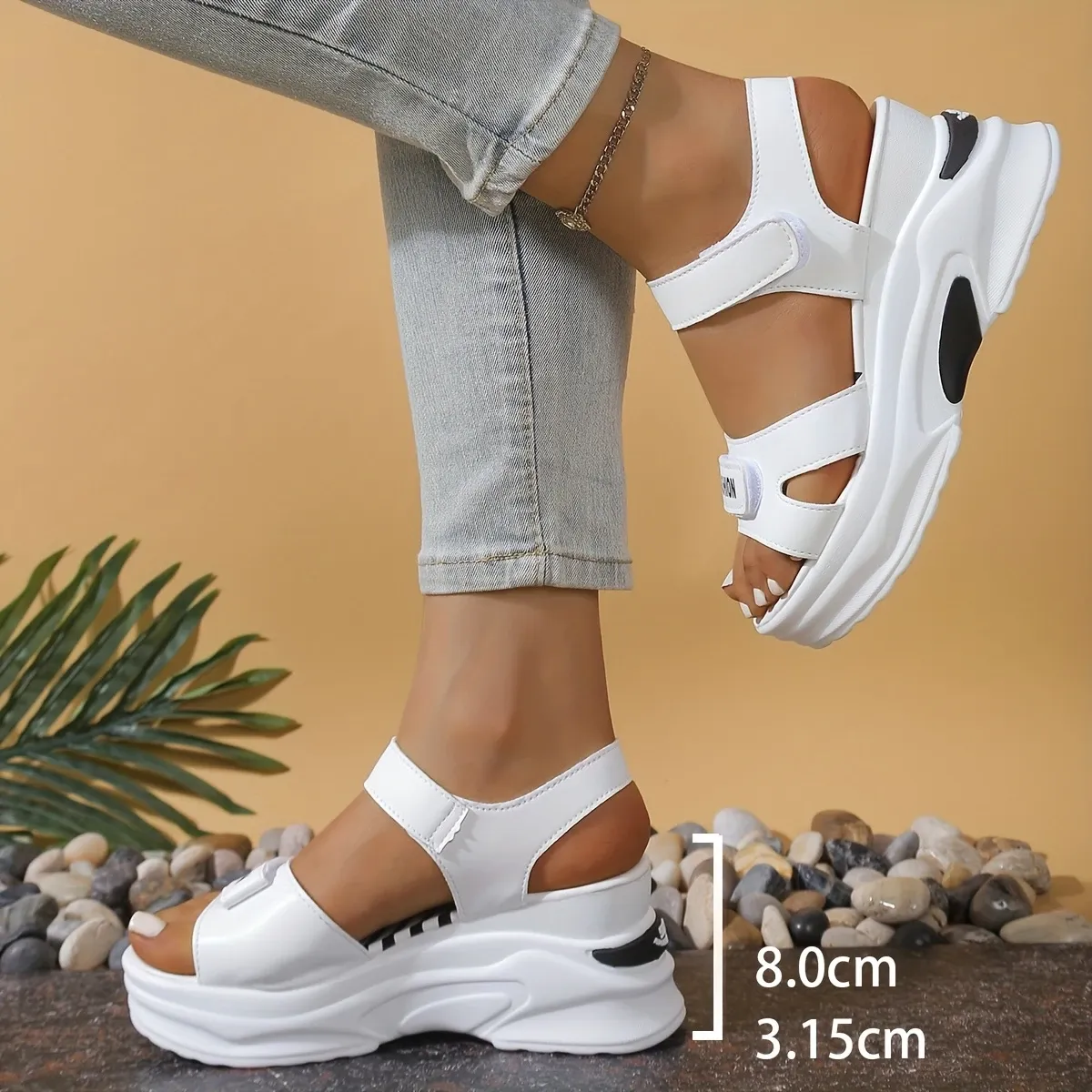 Summer New Casual Outdoor Fashionable Versatile Thick-Soled Wedge Beach Shoes