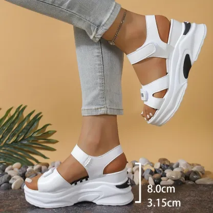 Summer New Casual Outdoor Fashionable Versatile Thick-Soled Wedge Beach Shoes