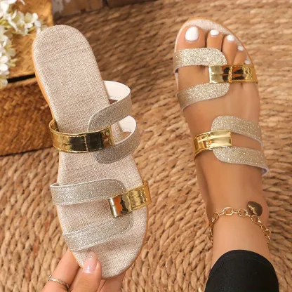 Women's Fashion Shiny Wedge Sandals