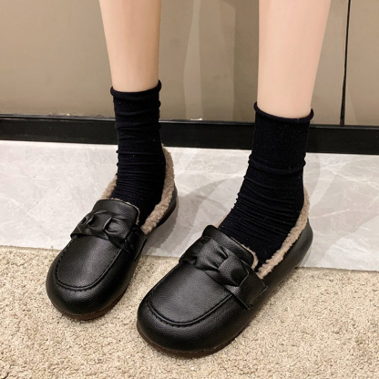 Women's Comfortable and Warm Leather Flat Shoes