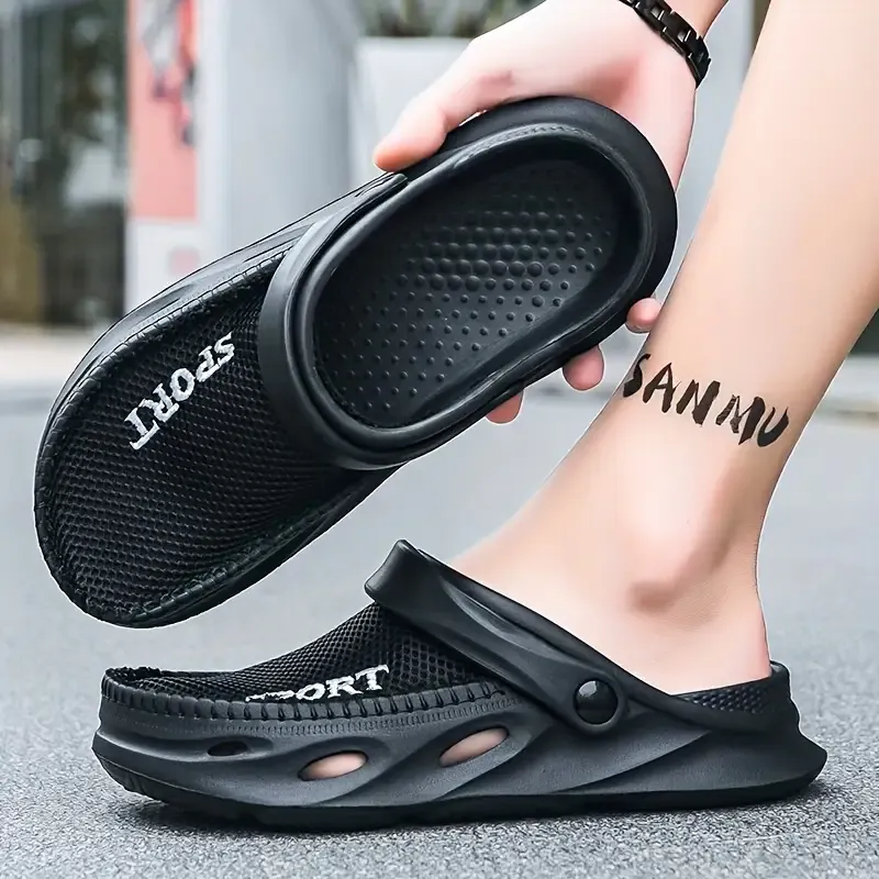 Men's Mesh Hollow Out Breathable Comfy Non-Slip Clogs Garden Shoes Beach Sandals
