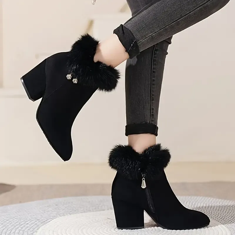 Women's Fashion Comfortable Chunky heel Ankle Boots