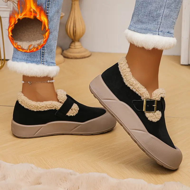 Women's Fleece-Lined Interior Non-Slip Indoor/Outdoor Slip-On Shoes Winter Boots