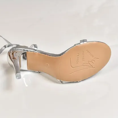 Women's Elegant Adjustable Crisscross Ankle Strap High Heel Sandals