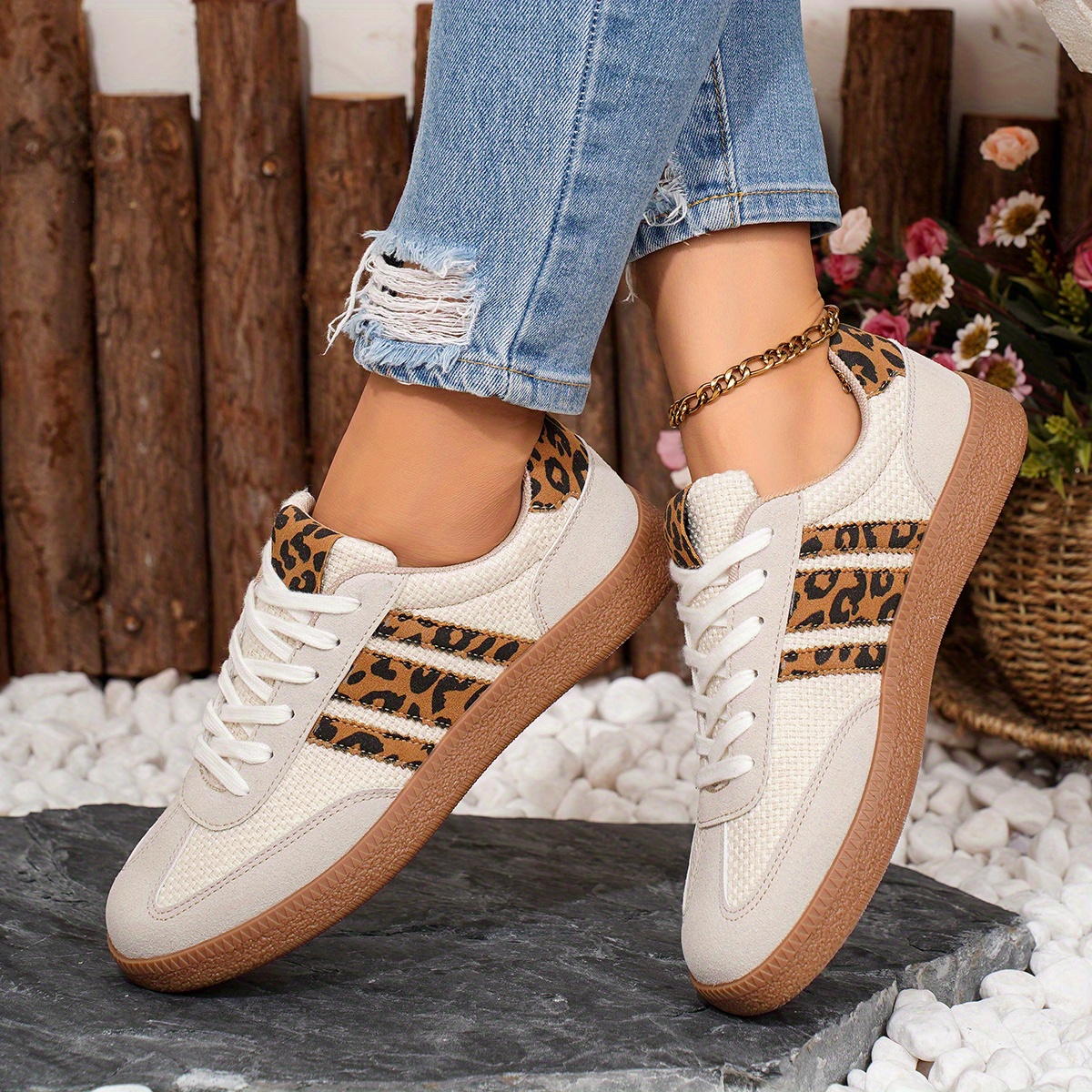 Women's Retro Leopard Sneakers for All-Season