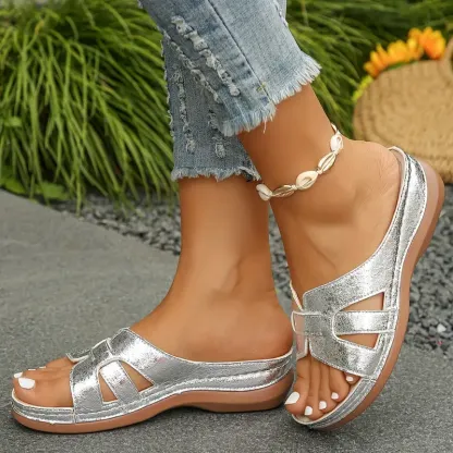 Women's Comfortable Platform Wedge Heel Slip-On Sandals