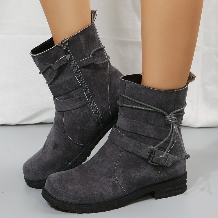 Women's Elegant Comfortable Waterproof Leather Mid-Calf Boots