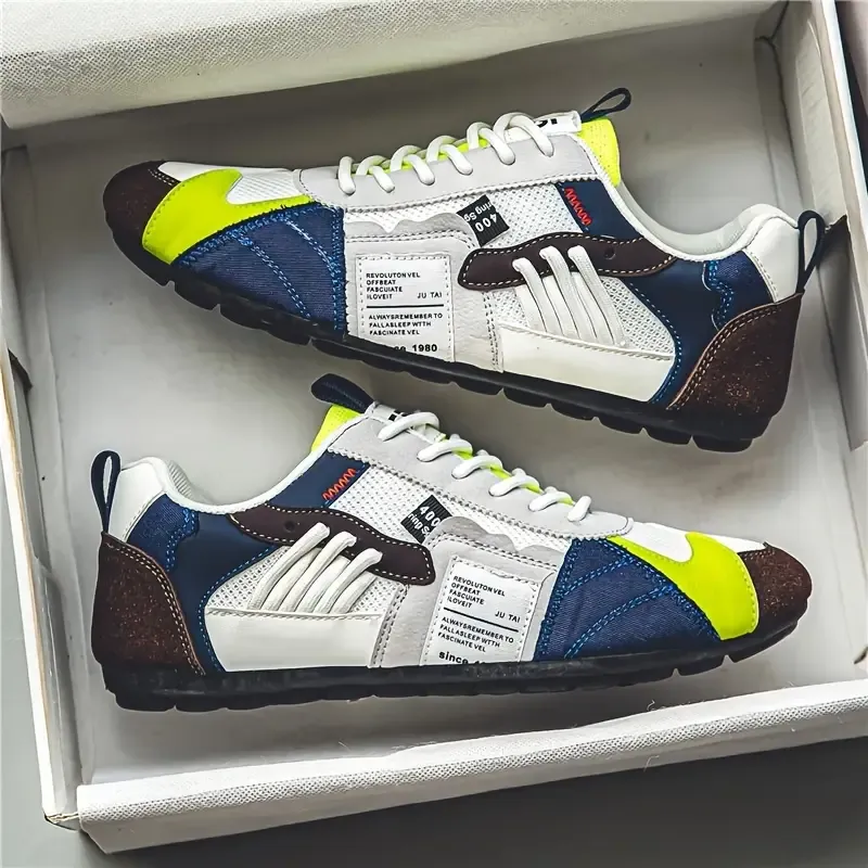 Men's Stylish Contrasting Designs Breathable Comfortable Non-Slip Sneakers 