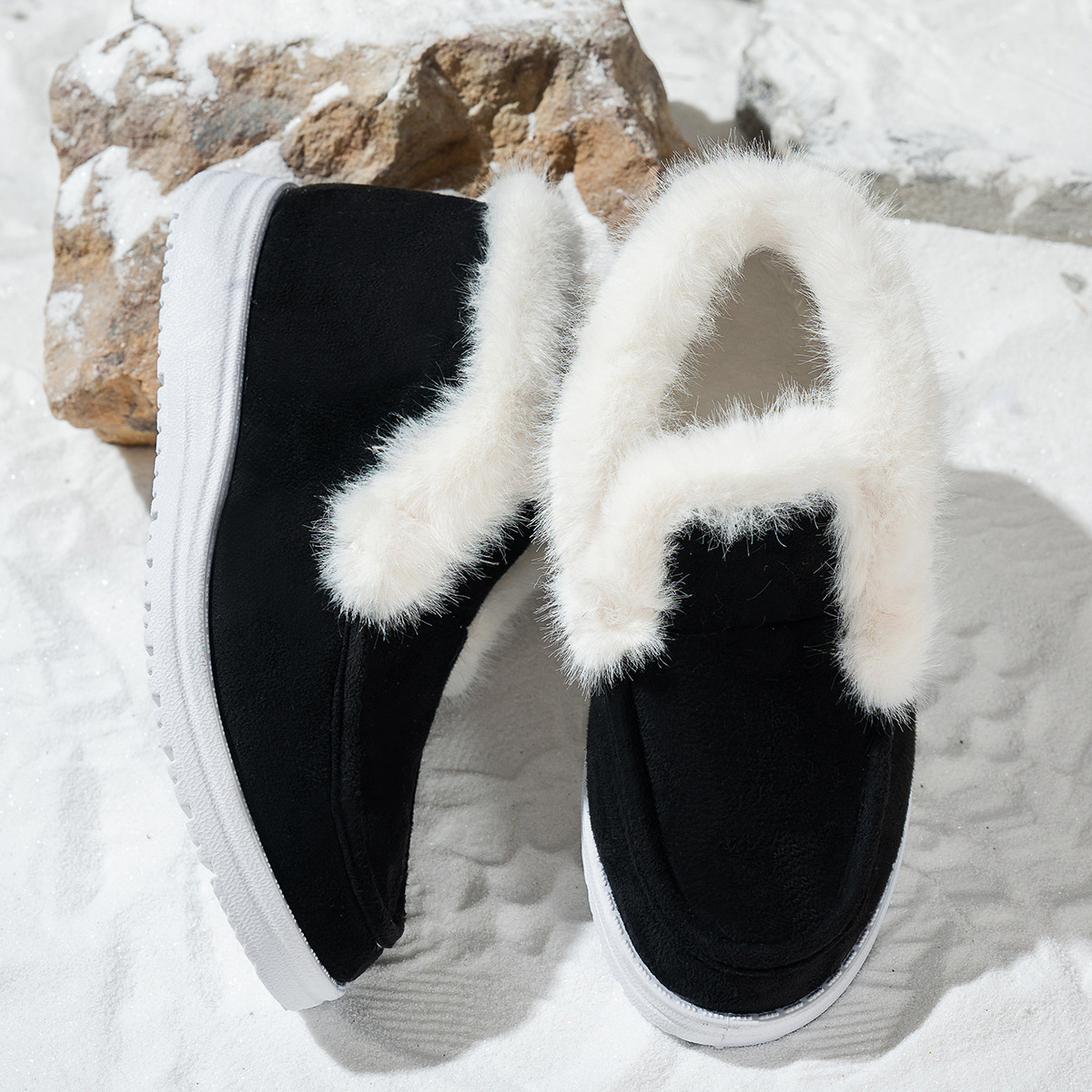 Women's Warm Furry Slip-on Winter Cotton Boots