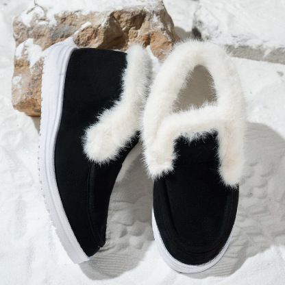 Women's Warm Furry Slip-on Winter Cotton Boots