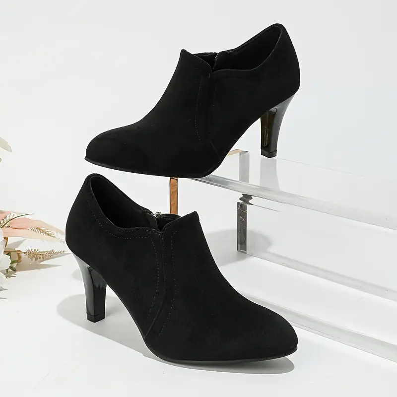 Women's Fashion and Sexy Side Zipper High-heeled Shoes