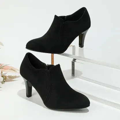 Women's Fashion and Sexy Side Zipper High-heeled Shoes