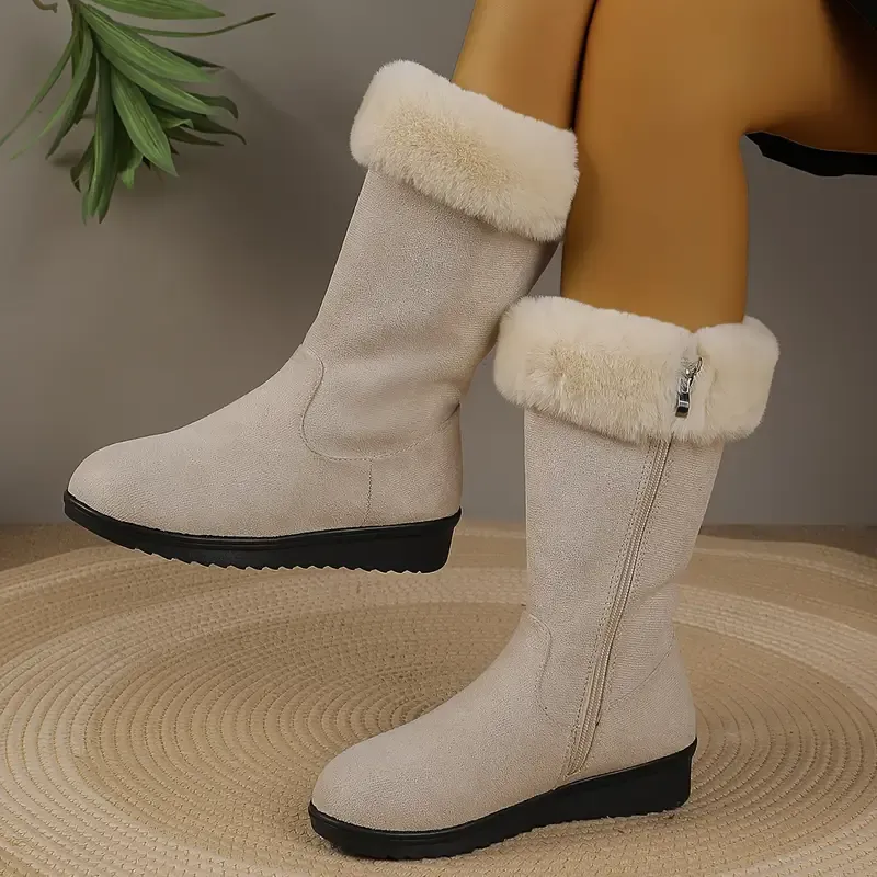 Women's Soft & Warm Fur Lining Casual Long Boots