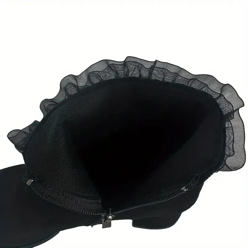 Women's Fashion Butterfly/Rhinestone Decor Chunky Heel Boots