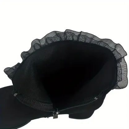 Women's Fashion Butterfly/Rhinestone Decor Chunky Heel Boots