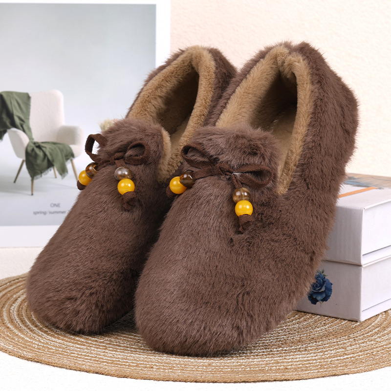 Women's Warm Fluffy Slip-on Shoes for Indoor/ Outdoor