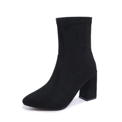 Women's Elegant Non-Slip Slip-On Chunky Heel Boots for Everyday, Formal, Party