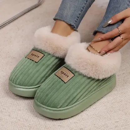 Women's Fluffy Warm Silent Floor Slippers House Shoes Indoor/Outdoor Shoes