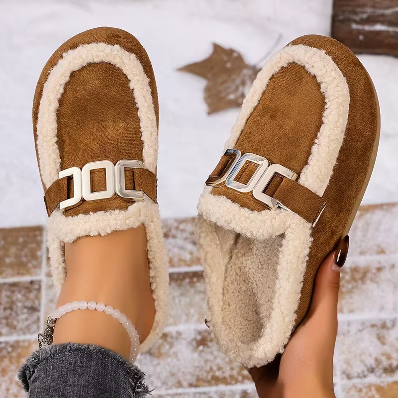 Women's Soft Warm Arch Support Slip-On Slippers Indoor/Outdoor House Shoes 