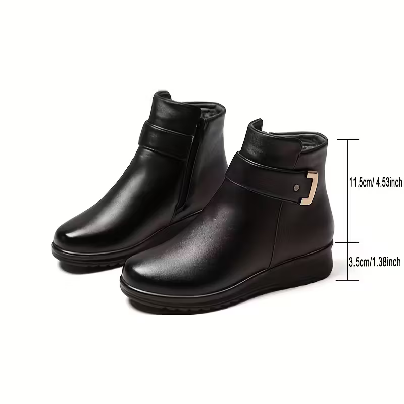 Women's Fashion Warm Non-Slip Durable Black Ankle Boots