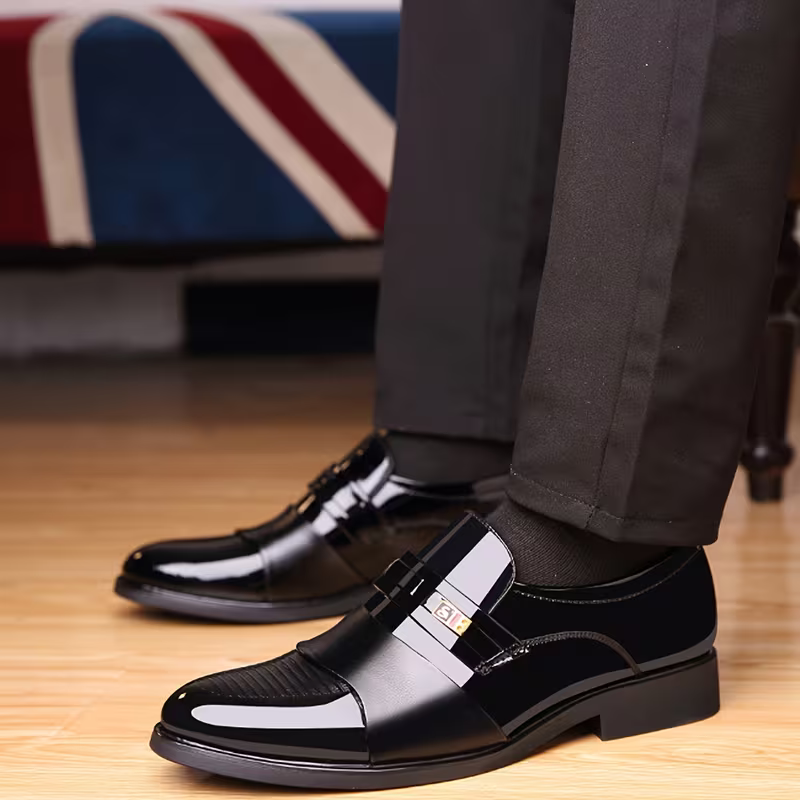 Men's Elegant Genuine Leather Business Dress Shoes Wedding Shoes Social Shoes