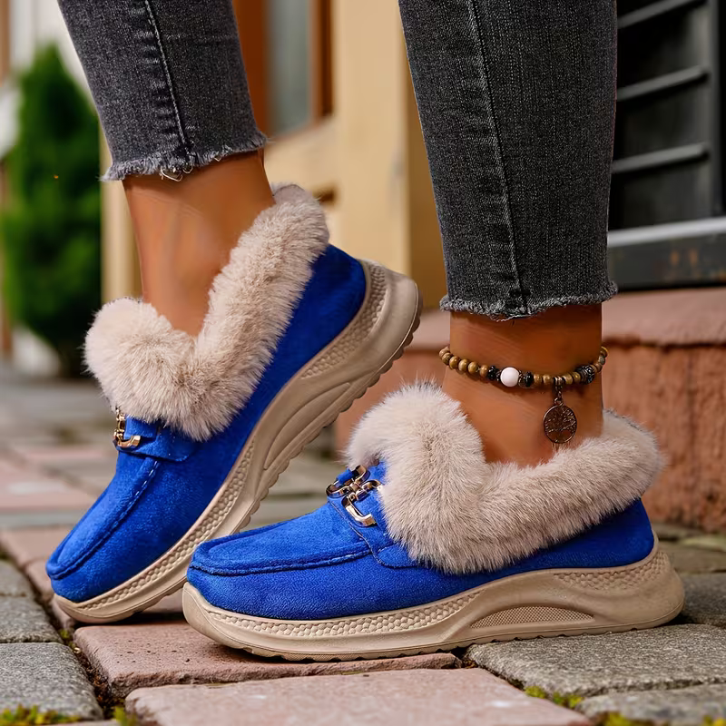 Women's Versatile Snow Sports Shoes Thick-Soled Height-Increasing Slip-On Loafers