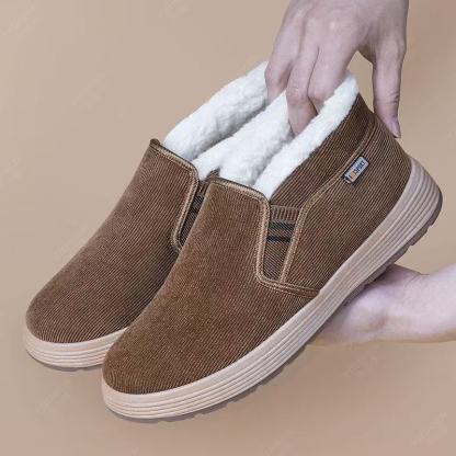 Men’s Fleece-Lined Warm Slip-On Winter Walking Shoes Boots