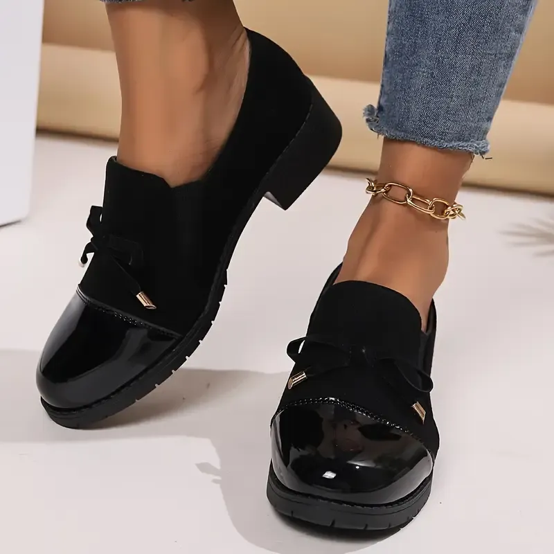 Women's Bow Elastic Casual Thick-soled Loafers