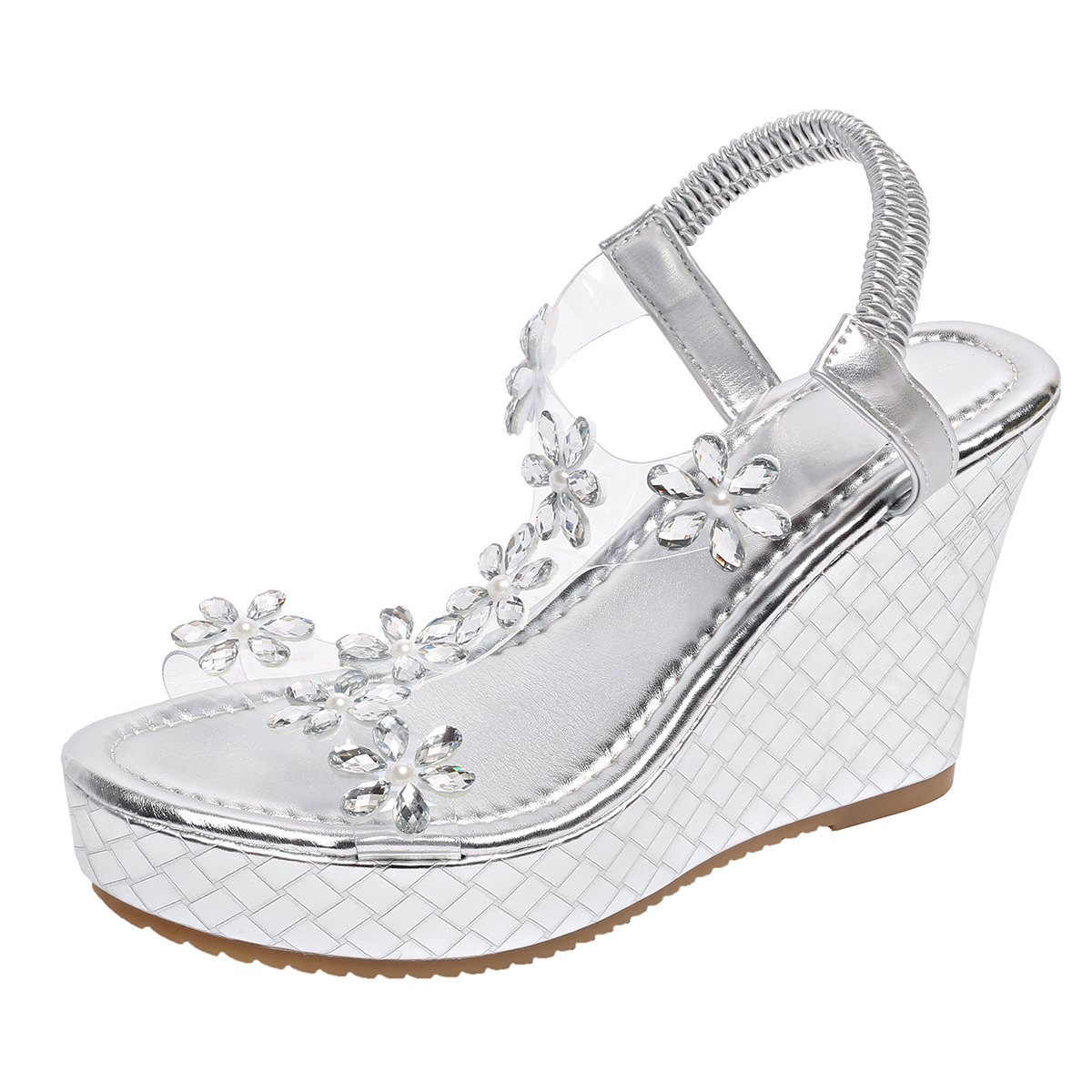 Women's Fashion Rhinestone Platform Wedge Orthopedic Sandals